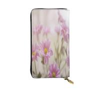 FEYUNYAN Long portefeuille en cuir de qualité supérieure pour femme, organiseur de cartes d'identité de grande capacité avec poche zippée, sac à main style fleurs roses pour femme, long portefeuille