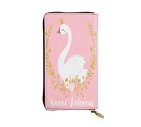 FEYUNYAN Long portefeuille en cuir de qualité supérieure pour femme, organiseur de cartes d'identité de grande capacité avec poche zippée, joli cygne pour femme, portefeuille long pour femme (voyage