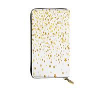 FEYUNYAN Long portefeuille en cuir pour femme, organiseur de cartes d'identité de grande capacité avec poche zippée, étoiles de rêve épargnées, pois pour femme, long portefeuille pour femme (voyage