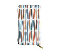 FEYUNYAN Long portefeuille en cuir pour femme, organiseur de cartes d'identité de grande capacité avec poche zippée, formes modernes du milieu du siècle, portefeuille long pour femme (voyage