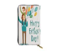 FEYUNYAN Long portefeuille en cuir pour femme, organiseur de cartes d'identité de grande capacité avec poche zippée, porte-monnaie « Happy Fathers Day » par fils et femmes, portefeuille long pour