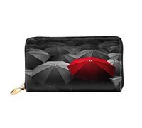 FEYUNYAN Long portefeuille en cuir pour femme, parapluies de tristesse et orage, porte-monnaie pour femme, blocage RFID, grande capacité, plusieurs emplacements pour cartes, fermeture éclair