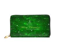 FEYUNYAN Long portefeuille en cuir pour femme, porte-monnaie Merry Christmas pour femme, blocage RFID, grande capacité, plusieurs emplacements pour cartes, porte-monnaie à fermeture éclair