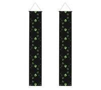 FEYUNYAN Lot de 2 bannières de porche de remise de diplôme, décoration de fête universitaire, bannière à suspendre en herbe noire avec tige et corde pour célébration intérieure et extérieure, panneau