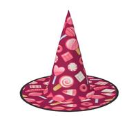 FEYUNYAN Lot de 2 chapeaux de sorcière d'Halloween, accessoire de costume de sorcière pliable réglable pour femme et adulte, casquette de magicien pointue, chapeau d'Halloween rose bonbon