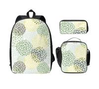FEYUNYAN Lot de 3 sacs à dos d'école pour filles et garçons, motif pétales de jardin, sac d'école pour ordinateur portable de 15", sac à déjeuner isotherme, trousse à crayons, cartable intermédiaire