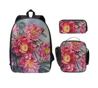 FEYUNYAN Lot de 3 sacs à dos d'école pour filles et garçons, sac à dos pour ordinateur portable de 38,1 cm, sac à déjeuner isotherme, trousse à crayons, cartable intermédiaire pour adolescents, jeunes