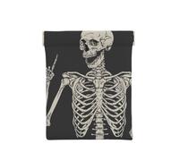 FEYUNYAN Porte-monnaie en cuir pour femme, motif crâne, portefeuille fin avec blocage RFID pour homme et femme, mini pochette zippée, organiseur de petits articles pour espèces, pièces de monnaie