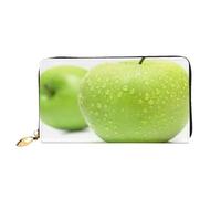 FEYUNYAN Portefeuille long en cuir pour femme, porte-monnaie pour femme, motif fruits cyan, blocage RFID, grande capacité, plusieurs emplacements pour cartes, porte-monnaie à fermeture éclair