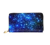FEYUNYAN Portefeuille long en cuir pour femme, portefeuille Galaxy Stars, porte-monnaie pour femme, blocage RFID, grande capacité, plusieurs emplacements pour cartes, porte-monnaie à fermeture éclair