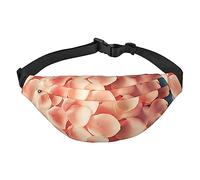 FEYUNYAN Sac banane ultra léger et imperméable pour randonnée, voyage, course à pied, sac banane en forme de cœur avec 3 poches zippées, sac banane mains libres durable avec sangle réglable, Pétales