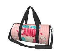 FEYUNYAN Sac de sport rond de grande capacité avec sangle réglable, sac de sport résistant à l'eau pour le sport, la plage, les voyages en week-end, cotton candy, Taille unique