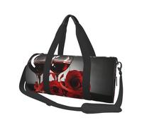 FEYUNYAN Sac de sport rond de grande capacité avec sangle réglable, sac de sport résistant à l'eau pour le sport, la plage, les voyages en week-end, Bougie rose vin rouge, Taille unique