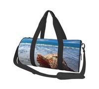 FEYUNYAN Sac de sport rond de grande capacité, conque de bord de mer, sac de voyage spacieux avec sangle réglable, sac de sport résistant à l'eau pour le sport, la plage, les voyages en week-end