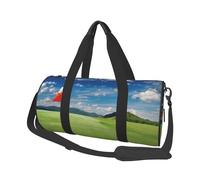 FEYUNYAN Sac de sport rond de grande capacité, drapeau du terrain de golf dans le trou, sac de voyage spacieux avec sangle réglable, sac de sport résistant à l'eau pour le sport, la plage, les voyages