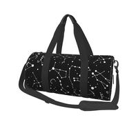 FEYUNYAN Sac de sport rond de grande capacité, motif constellation étoilée, sac de voyage spacieux avec sangle réglable, sac de sport résistant à l'eau pour le sport, la plage, les voyages en week-end