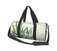 FEYUNYAN Sac de sport rond de grande capacité, motif feuille de fougère végétale naturelle, sac de voyage spacieux avec sangle réglable, sac de sport résistant à l'eau pour le sport, la plage, les
