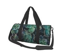 FEYUNYAN Sac de sport rond de grande capacité, plantes succulentes, sac de voyage spacieux avec sangle réglable, sac de sport résistant à l'eau pour le sport, la plage, les voyages en week-end