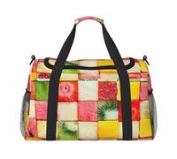 FEYUNYAN Sac fourre-tout extra large avec sangle réglable, résistant à l'eau avec poignées antidérapantes, pastèque kiwi, sac à bandoulière en sergé robuste pour salle de sport, w nd et sports de