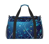 FEYUNYAN Sac fourre-tout extra large avec sangle réglable, résistant à l'eau avec poignées antidérapantes, tourbillon bleu, sac à bandoulière en sergé robuste pour salle de sport, week-end et sports