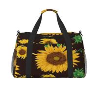 FEYUNYAN Sac fourre-tout extra large avec sangle réglable, résistant à l'eau avec poignées antidérapantes, beau tournesol, sac à bandoulière en sergé robuste pour salle de sport, week-end et sports de