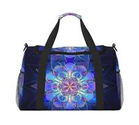 FEYUNYAN Sac fourre-tout extra large avec sangle réglable, résistant à l'eau avec poignées antidérapantes, motif floral rectangulaire, sac à bandoulière robuste pour salle de sport, week-end et sports
