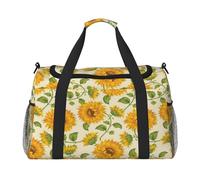 FEYUNYAN Sac fourre-tout extra large avec sangle réglable, résistant à l'eau avec poignées antidérapantes, beau tournesol jaune, sac à bandoulière robuste pour salle de sport, week-end et sports de