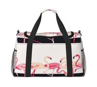 FEYUNYAN Sac fourre-tout extra large avec sangle réglable, résistant à l'eau avec poignées antidérapantes, oiseaux flamants roses, sac à bandoulière en sergé robuste pour salle de sport, week-end et