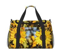 FEYUNYAN Sac fourre-tout extra large avec sangle réglable, résistant à l'eau avec poignées antidérapantes, beau tournesol, sac à bandoulière en sergé robuste pour salle de sport, week-end et sports de