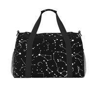 FEYUNYAN Sac fourre-tout extra large avec sangle réglable, résistant à l'eau avec poignées antidérapantes, constellation étoilée, sac à bandoulière en sergé robuste pour salle de sport, week-end et