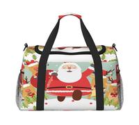 FEYUNYAN Sac fourre-tout extra large avec sangle réglable, sac de voyage résistant à l'eau avec poignées antidérapantes, Père Noël, sac à bandoulière en sergé robuste pour salle de sport, week-end et