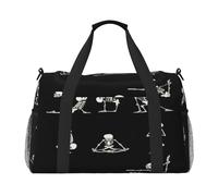 FEYUNYAN Sac fourre-tout extra large avec sangle réglable, sac de voyage résistant à l'eau avec poignées antidérapantes, motif crâne d'amour du sport, sac à bandoulière en sergé robuste pour salle de