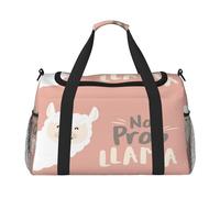 FEYUNYAN Sac fourre-tout extra large avec sangle réglable, sac de voyage résistant à l'eau avec poignées antidérapantes, motif lama mignon, sac à bandoulière en sergé robuste pour salle de sport