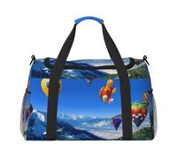 FEYUNYAN Sac fourre-tout extra large avec sangle réglable, sac de voyage résistant à l'eau avec poignées antidérapantes, montgolfière, sac à bandoulière en sergé robuste pour salle de sport, week-end