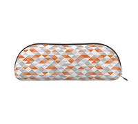 FEYUNYAN Trousse à crayons de grande capacité pour l'école et les voyages, motif triangle, pochette à stylos, organiseur en demi-cercle en cuir pour garçons, filles, adolescents, étudiants, papeterie