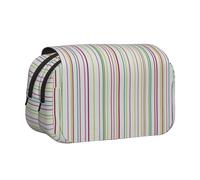FEYUNYAN Trousse à crayons double couche, grande capacité en tissu Oxford durable, organiseur de papeterie pour fournitures scolaires, examens de voyage, sac de rangement rayé pour fille et garçon, 20