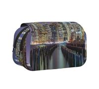 FEYUNYAN Trousse à crayons double couche, grande capacité en tissu Oxford durable, organiseur de papeterie pour fournitures scolaires, examens de voyage, sac de rangement pour fille et garçon, 20 x 11