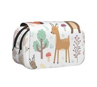 FEYUNYAN Trousse à crayons double couche, grande capacité en tissu Oxford durable, organiseur de papeterie pour fournitures scolaires, examens de voyage, sac de rangement pour animaux pour fille et