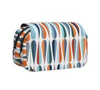 FEYUNYAN Trousse à crayons double couche, grande capacité en tissu Oxford durable, organiseur de papeterie pour fournitures scolaires, examens de voyage, sac de rangement moderne du milieu du siècle