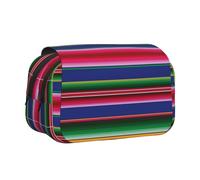 FEYUNYAN Trousse à crayons double couche, grande capacité en tissu Oxford durable, organiseur de papeterie pour fournitures scolaires, examens de voyage, sac de rangement à rayures pour fille et