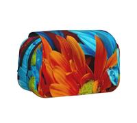 FEYUNYAN Trousse à crayons double couche, grande capacité en tissu Oxford durable pour fournitures scolaires, examens de voyage, sac de rangement coloré pour fille et garçon, 20 x 11 x 10 cm