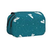 FEYUNYAN Trousse à crayons double couche, grande capacité en tissu Oxford durable pour fournitures scolaires, examens de voyage, sac de rangement pour fille et garçon, 20 x 11 x 10 cm, Rabot en papier