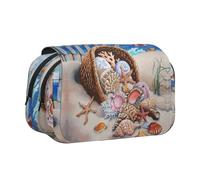 FEYUNYAN Trousse à crayons double couche, grande capacité en tissu Oxford durable pour fournitures scolaires, examens de voyage, sac de rangement pour fille et garçon, 20 x 11 x 10 cm, Mouette volante