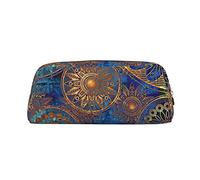 FEYUNYAN Trousse à crayons en cuir PVC de qualité supérieure, 8 x 5,5 x 20,5 cm, motif ciel étoilé, pochette de voyage étanche avec rembourrage anti-rayures pour l'école, le bureau, les voyages, Star