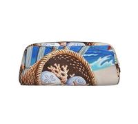 FEYUNYAN Trousse à crayons en cuir PVC de qualité supérieure, 8 x 5,5 x 20,5 cm, pochette à crayons motif mouette volante, pochette de voyage étanche avec rembourrage anti-rayures pour l'école, le