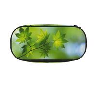 FEYUNYAN Trousse à crayons esthétique de grande capacité en toile anti-déversement avec fermeture éclair, trousse à crayons HD verte nature pour hommes et femmes, trousse à crayons légère et portable