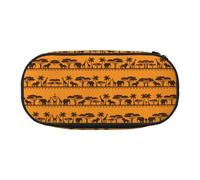 FEYUNYAN Trousse à crayons esthétique de grande capacité en toile anti-déversement avec fermeture éclair, trousse à crayons d'animaux africains pour femmes et hommes, trousse à crayons légère et