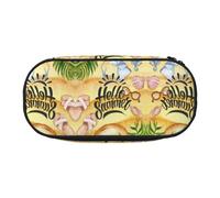 FEYUNYAN Trousse à crayons esthétique de grande capacité en toile anti-déversement avec fermeture éclair, trousse à crayons Hello Summer pour femmes et hommes, trousse à crayons légère et portable