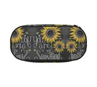 FEYUNYAN Trousse à crayons esthétique de grande capacité en toile anti-déversement avec fermeture éclair, trousse à crayons « You are My Sunflower » pour homme et femme, trousse légère et portable