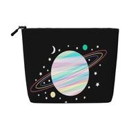 FEYUNYAN Trousse de maquillage résistante à l'eau pour femme, trousse de maquillage avec fermeture éclair, pochette légère pour articles de toilette, fournitures artistiques, motif planète, faux